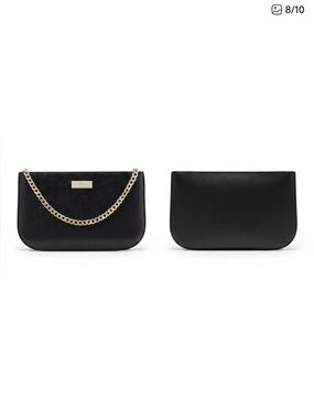 Kate Spade Kenzie Lilly Black Pochette Saffiano PVC Removable Strap